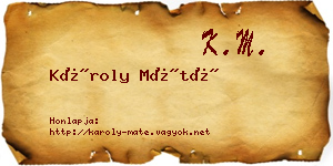 Károly Máté névjegykártya
