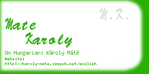 mate karoly business card