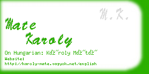 mate karoly business card